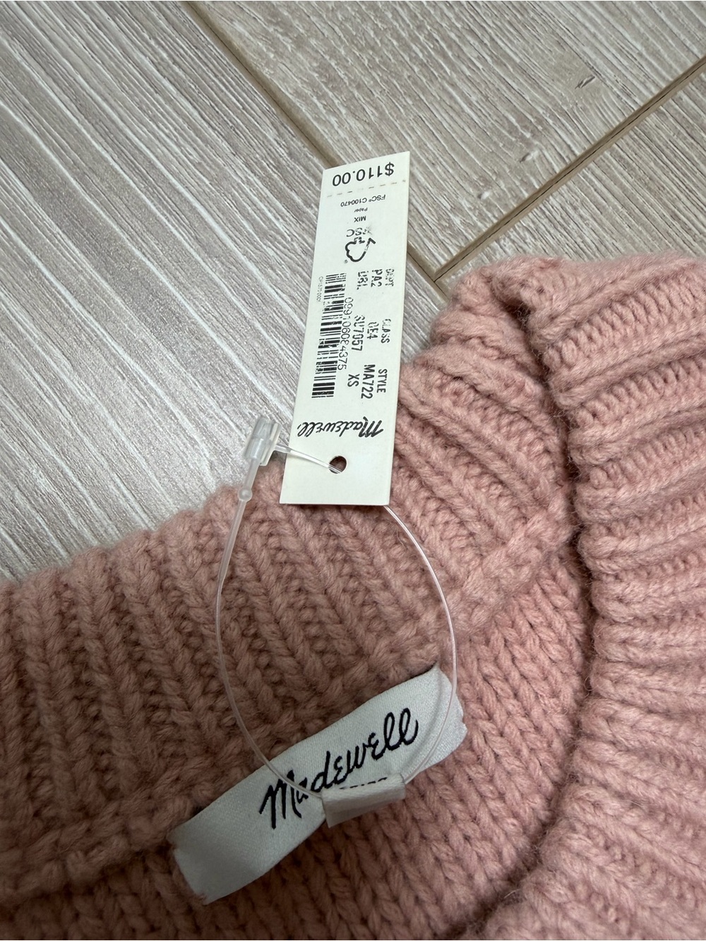 Madewell Flower Embroidered Pullover Sweater Dusty Blush and Merlot chunky knit - Picture 4 of 6
